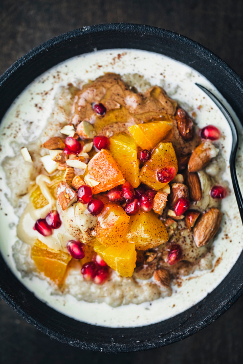 Protein Porridge with Orange and Sweet Tahini